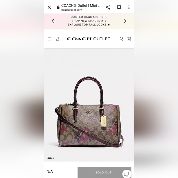 Authentic Coach Mini Surrey Carryall:Signature Canvas in Victorian Floral Print - Picture 2 of 15